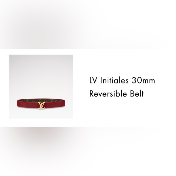 Louis Vuitton Initiales Reversible 30mm Belt, Cherry Red and Monogram Canvas - Picture 12 of 12